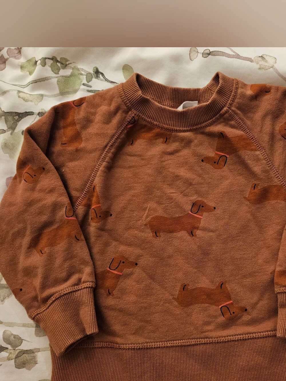 Hanna Andersson Dachshund Print Crew Neck Sweatshirt 3T